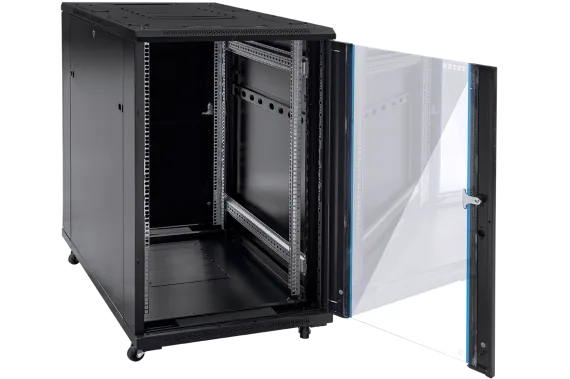 Szafa teleinformatyczna rack 19” G7 27U 600/1000mm; czarna - obrazek 2